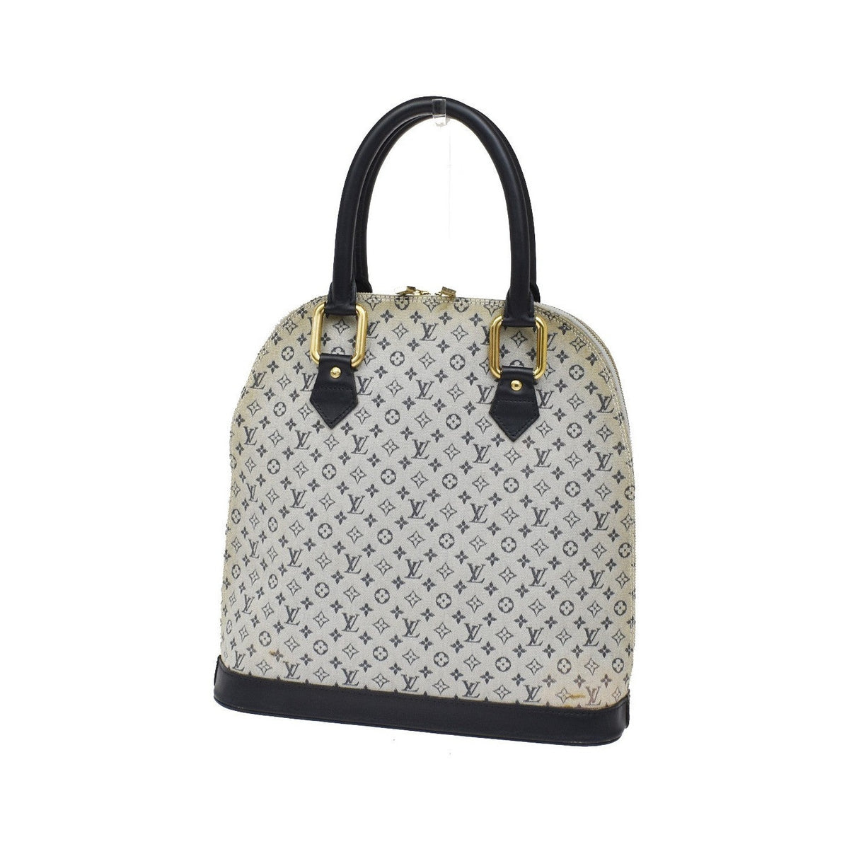 Louis Vuitton Alma Mini Lin, Blue, Canvas, Handbag