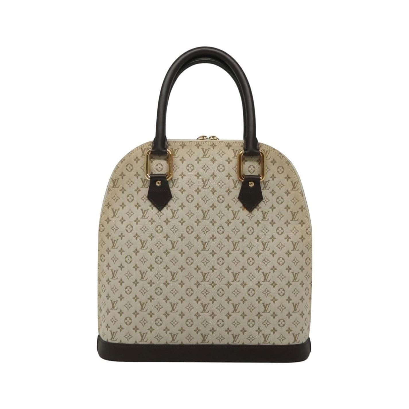 Louis Vuitton Alma Mini Lin Monogram, Khaki, Canvas, Handbag