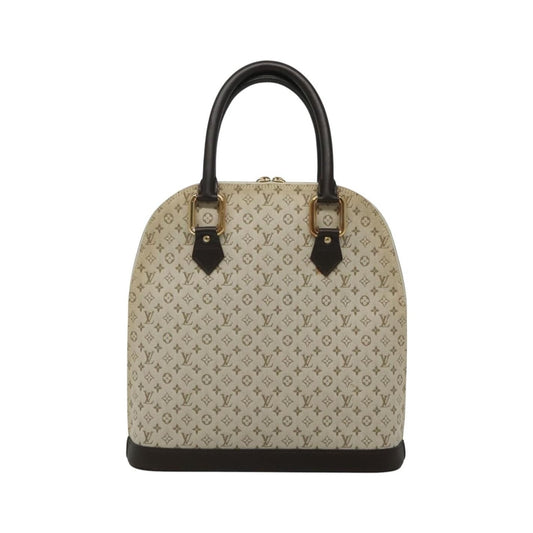 Louis Vuitton Alma Mini Lin Monogram, Khaki, Canvas, Handbag