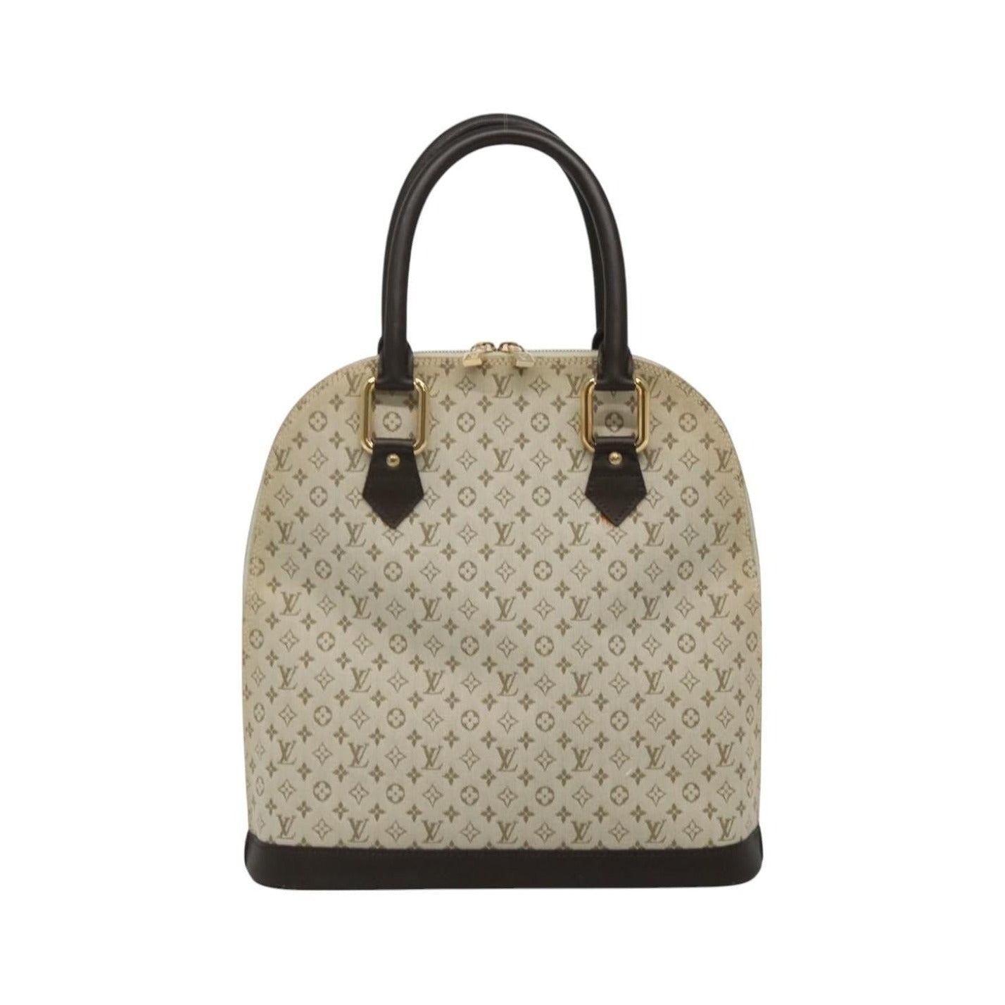 Louis Vuitton Alma Mini Lin Monogram, Khaki, Canvas, Handbag