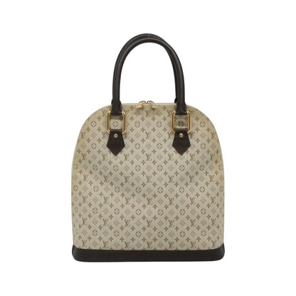Louis Vuitton Alma Mini Lin Monogram, Khaki, Canvas, Handbag