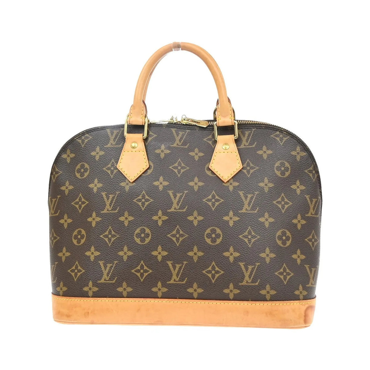 Louis Vuitton Alma Monogram Canvas, Brown, Leather, Handbag