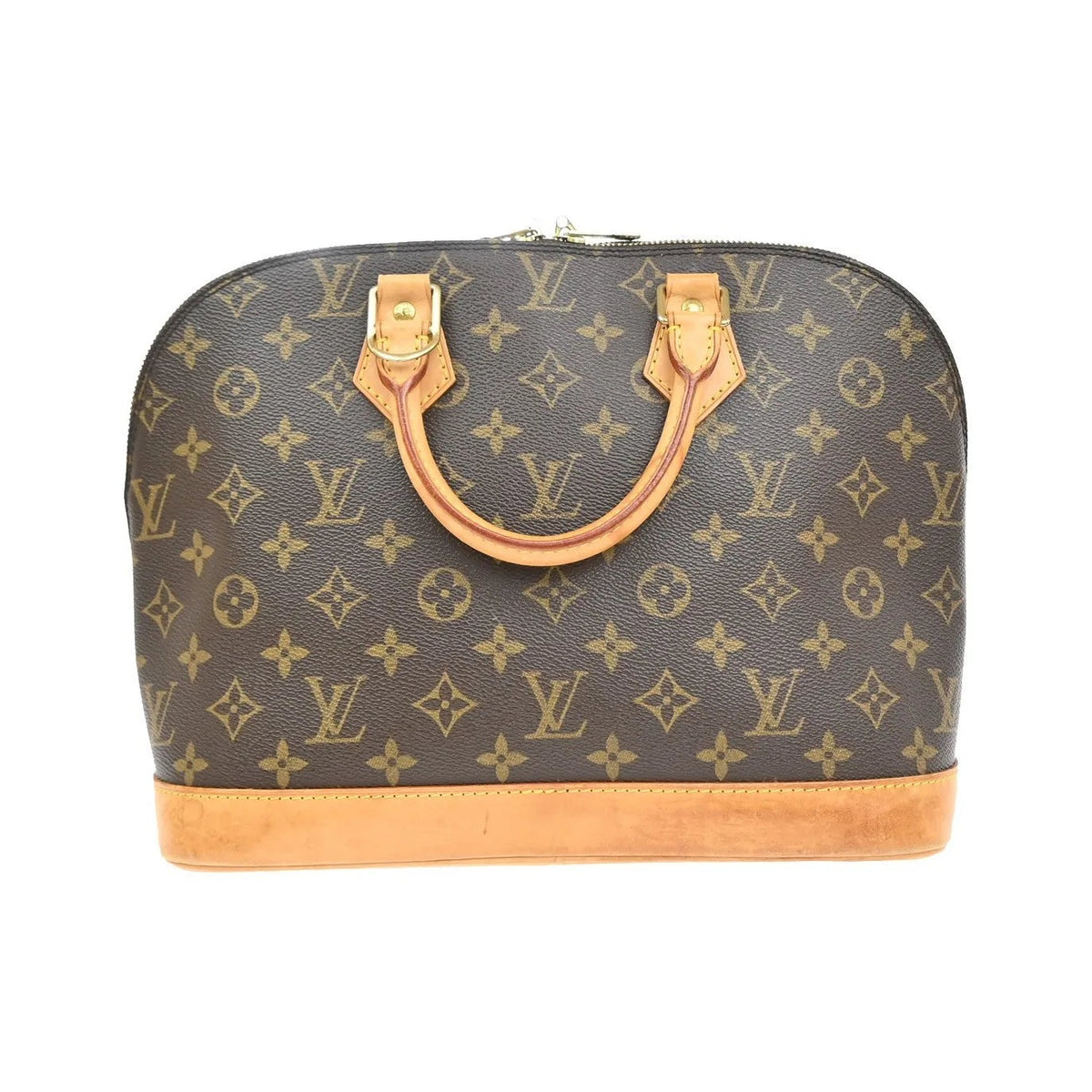 Louis Vuitton Alma Monogram Canvas, Brown, Leather, Handbag