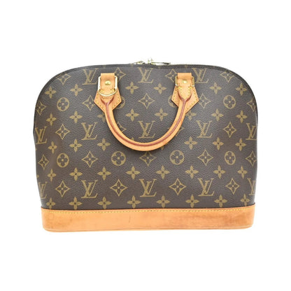 Louis Vuitton Alma Monogram Canvas, Brown, Leather, Handbag