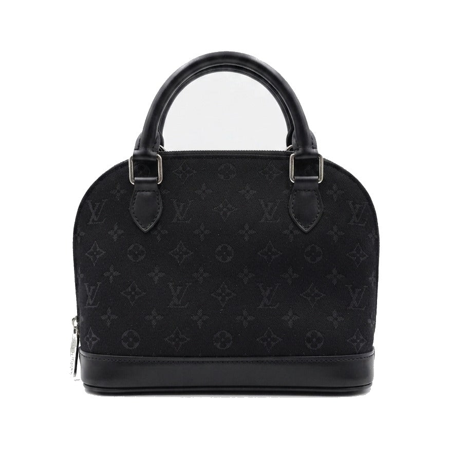 Louis Vuitton Alma Monogram Canvas, Black, Leather, Handbag
