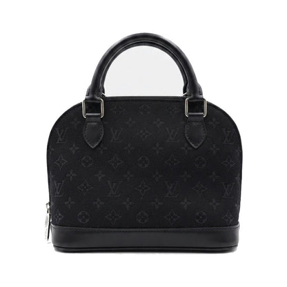 Louis Vuitton Alma Monogram Canvas, Black, Leather, Handbag