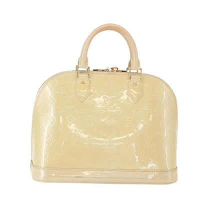 Louis Vuitton Alma Monogram Vernis, Beige, Patent Leather, Handbag