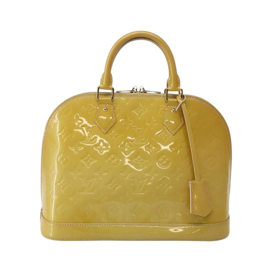 Louis Vuitton Alma Monogram Vernis, Beige, Patent Leather, Handbag