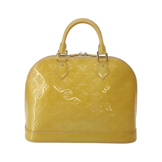 Louis Vuitton Alma Monogram Vernis, Beige, Patent Leather, Handbag