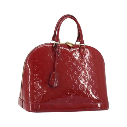 Louis Vuitton Alma Monogram Vernis, Red, Patent Leather, Handbag