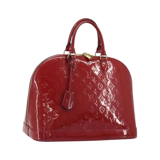 Louis Vuitton Alma Monogram Vernis, Red, Patent Leather, Handbag