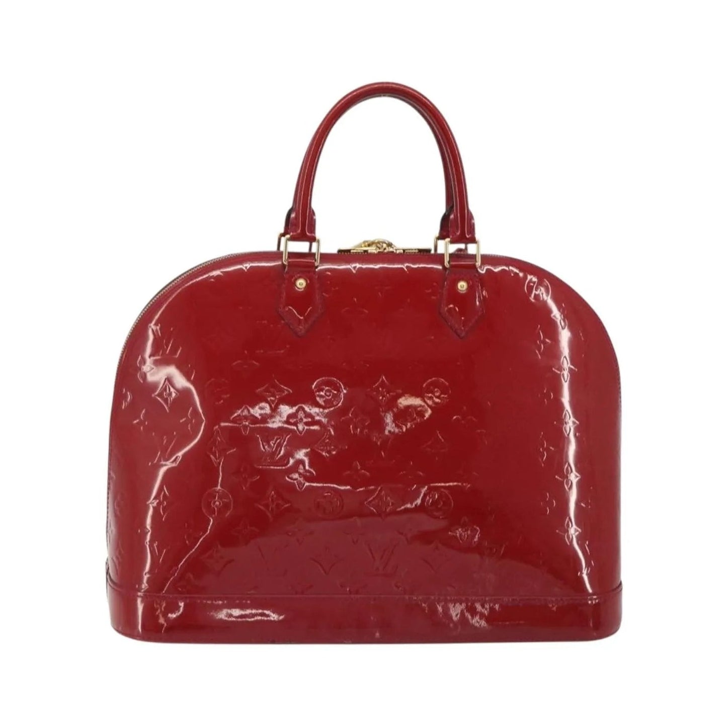 Louis Vuitton Alma Monogram Vernis, Red, Patent Leather, Handbag
