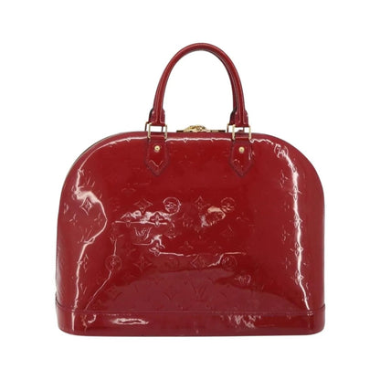 Louis Vuitton Alma Monogram Vernis, Red, Patent Leather, Handbag
