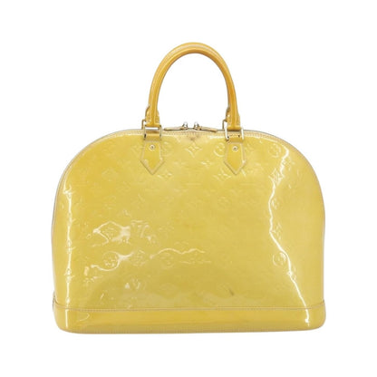 Louis Vuitton Alma Monogram Vernis, Yellow, Patent Leather, Handbag