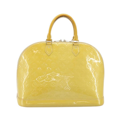 Louis Vuitton Alma Monogram Vernis, Yellow, Patent Leather, Handbag