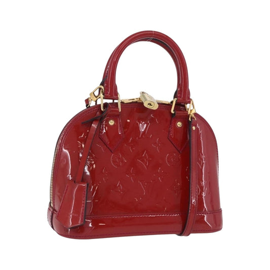 Louis Vuitton Alma Monogram Vernis, Red, Patent Leather, Handbag