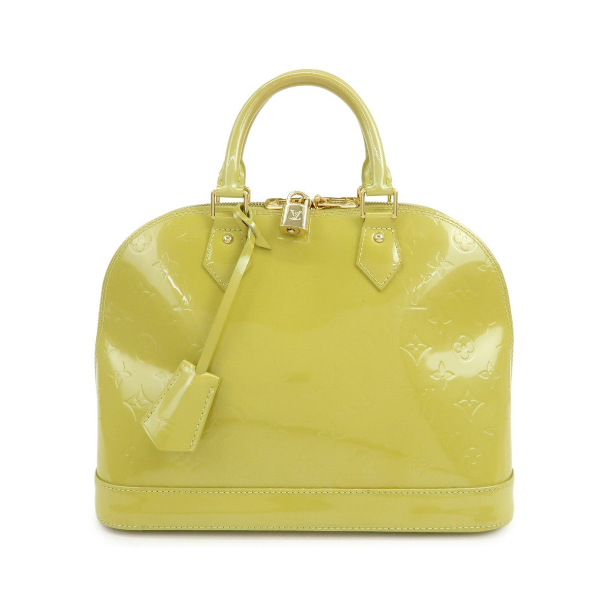 Louis Vuitton Alma Monogram Vernis, Green, Patent Leather, Handbag