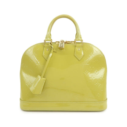 Louis Vuitton Alma Monogram Vernis, Green, Patent Leather, Handbag