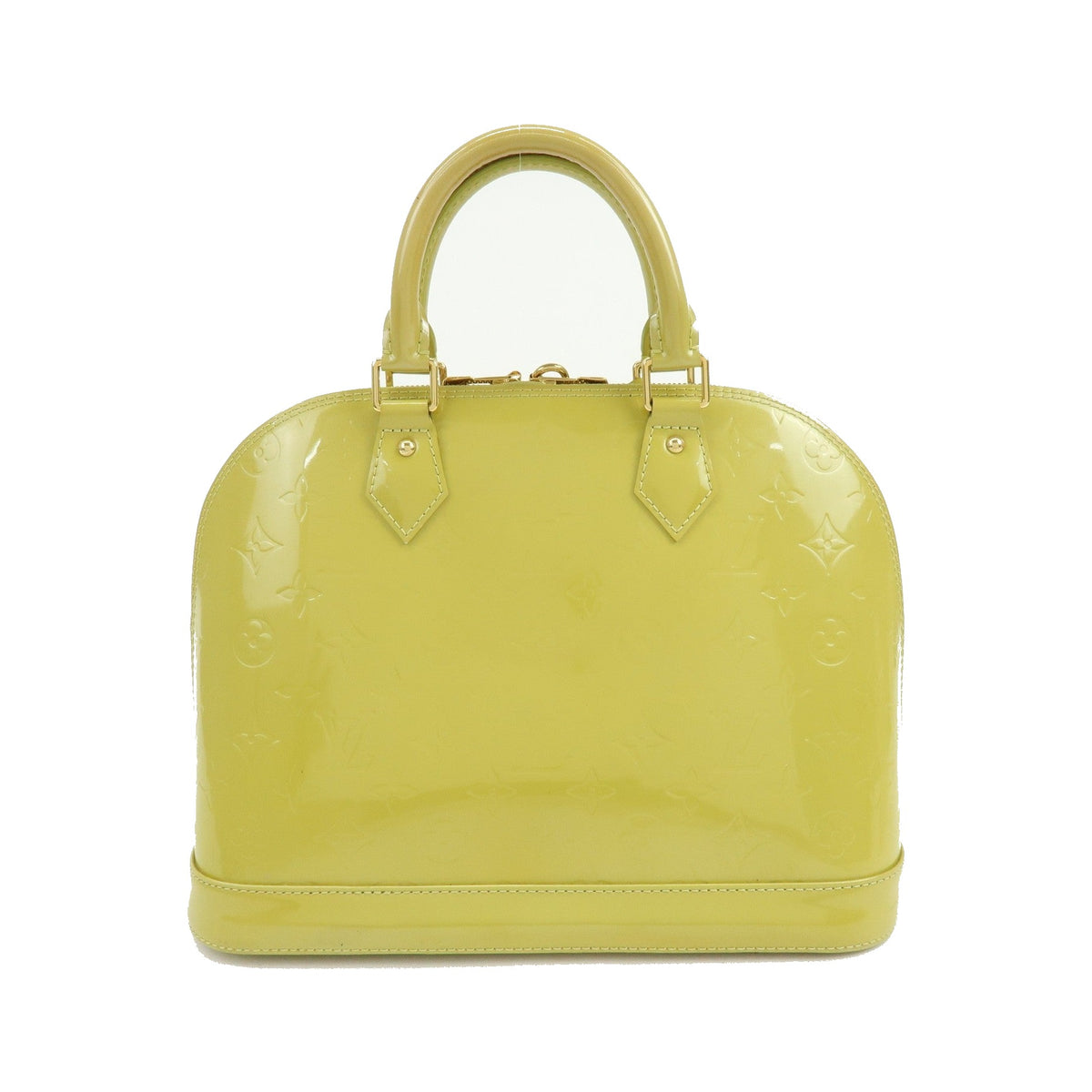Louis Vuitton Alma Monogram Vernis, Green, Patent Leather, Handbag