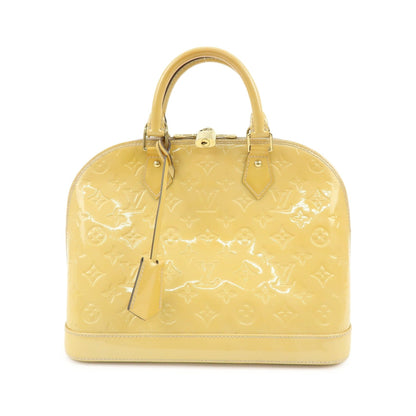 Louis Vuitton Alma Monogram Vernis, Yellow, Patent Leather, Handbag