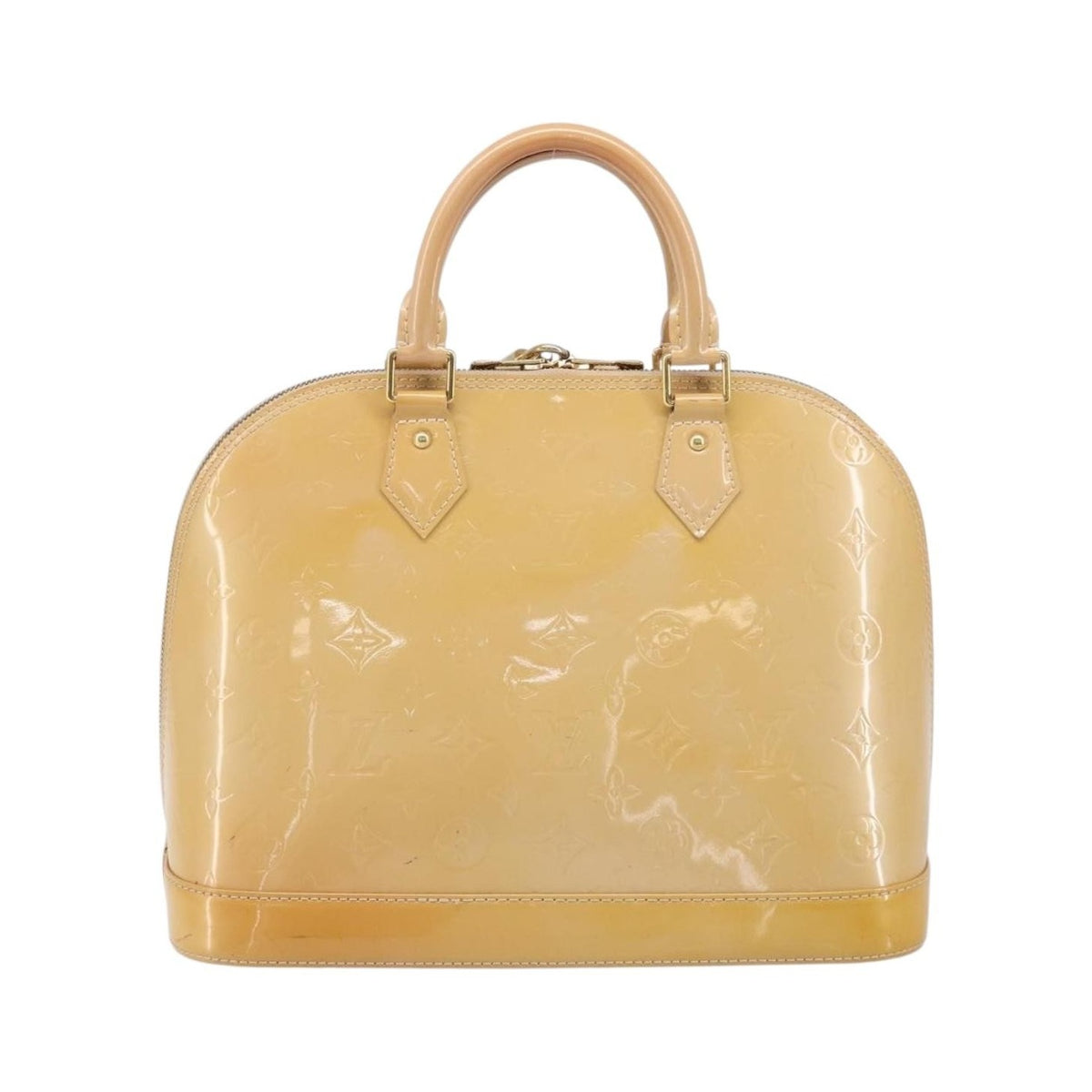 Louis Vuitton Alma Monogram Vernis, Beige, Patent Leather, Handbag