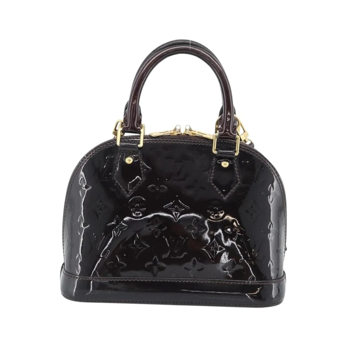 Louis Vuitton Alma Patent Leather, Brown, Patent Leather, Handbag