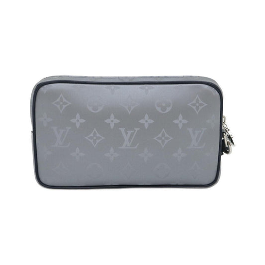 Louis Vuitton Alpha Clutch Limited Edition Monogram Satellite Canvas, Silver, Nylon, Clutch