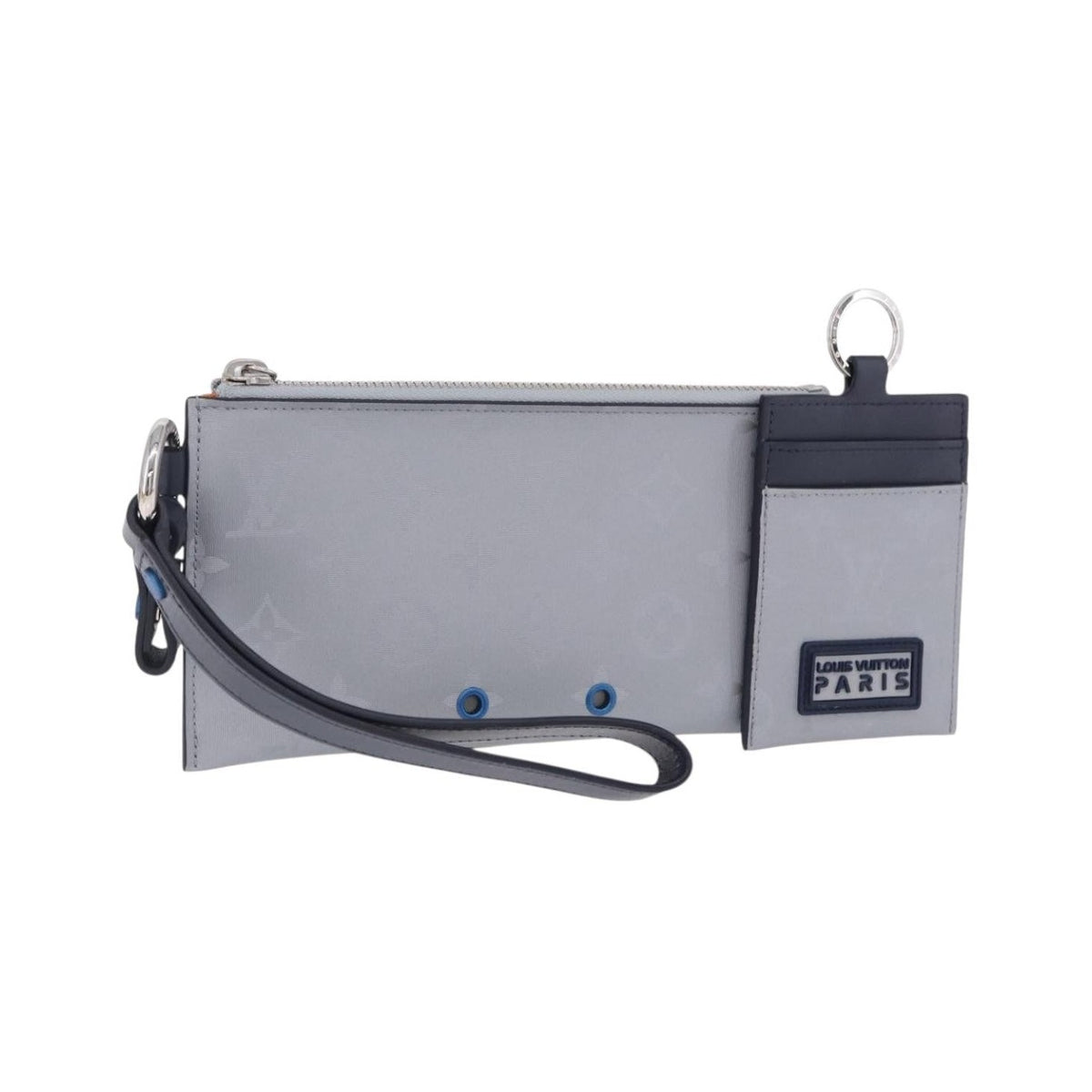 Louis Vuitton Alpha Pouch Limited Edition Monogram Satellite Canvas, Silver, Canvas, Clutch