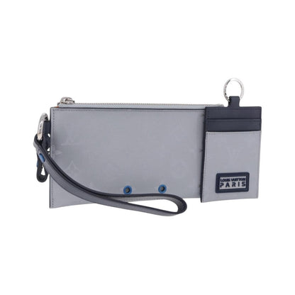 Louis Vuitton Alpha Pouch Limited Edition Monogram Satellite Canvas, Silver, Canvas, Clutch