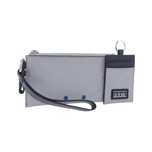 Louis Vuitton Alpha Pouch Limited Edition Monogram Satellite Canvas, Silver, Canvas, Clutch