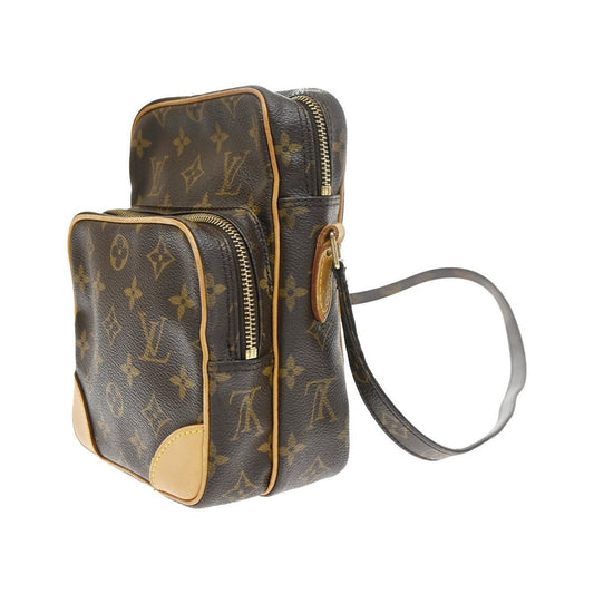 Louis Vuitton Amazone Leather, Brown, Canvas, Shoulder Bag