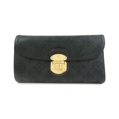 Louis Vuitton Amelia Mahina Leather, Black, Leather, Wallet