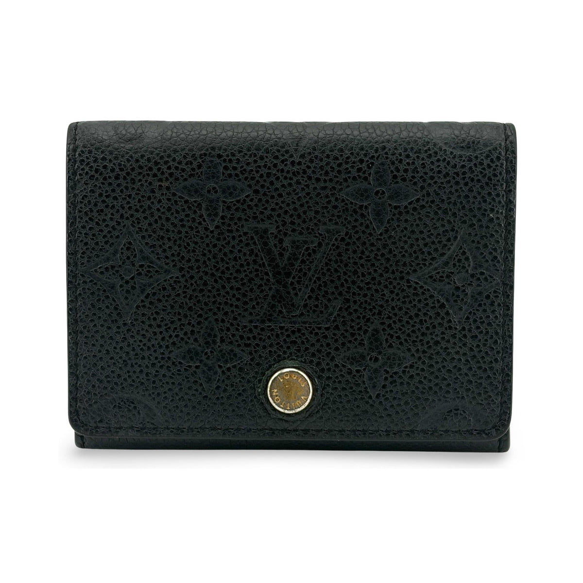 Louis Vuitton Anae Coin Purse Mahina Leather, Black, Leather, Wallet