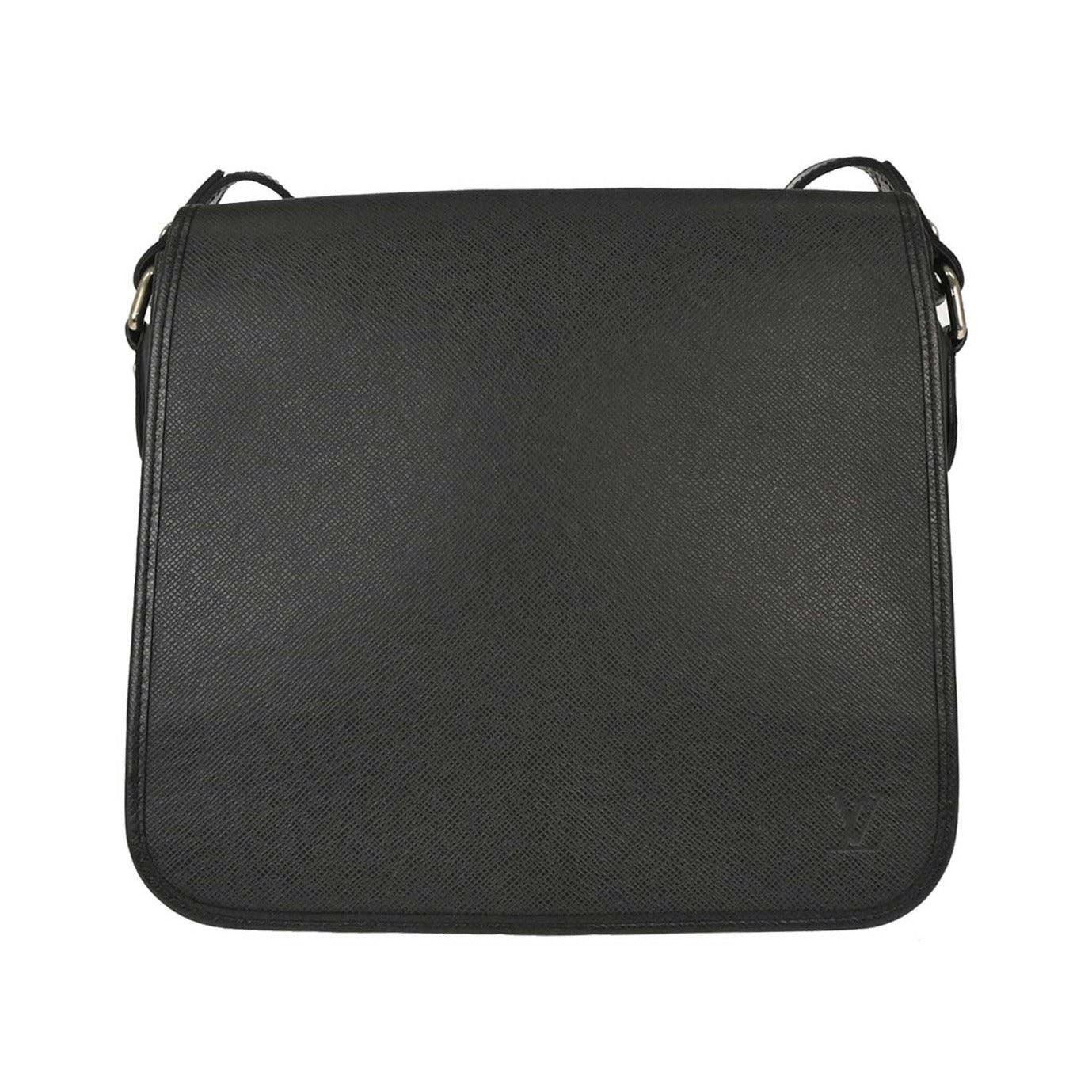 Louis Vuitton Andrei Messenger Taiga Leather, Black, Leather, Shoulder Bag