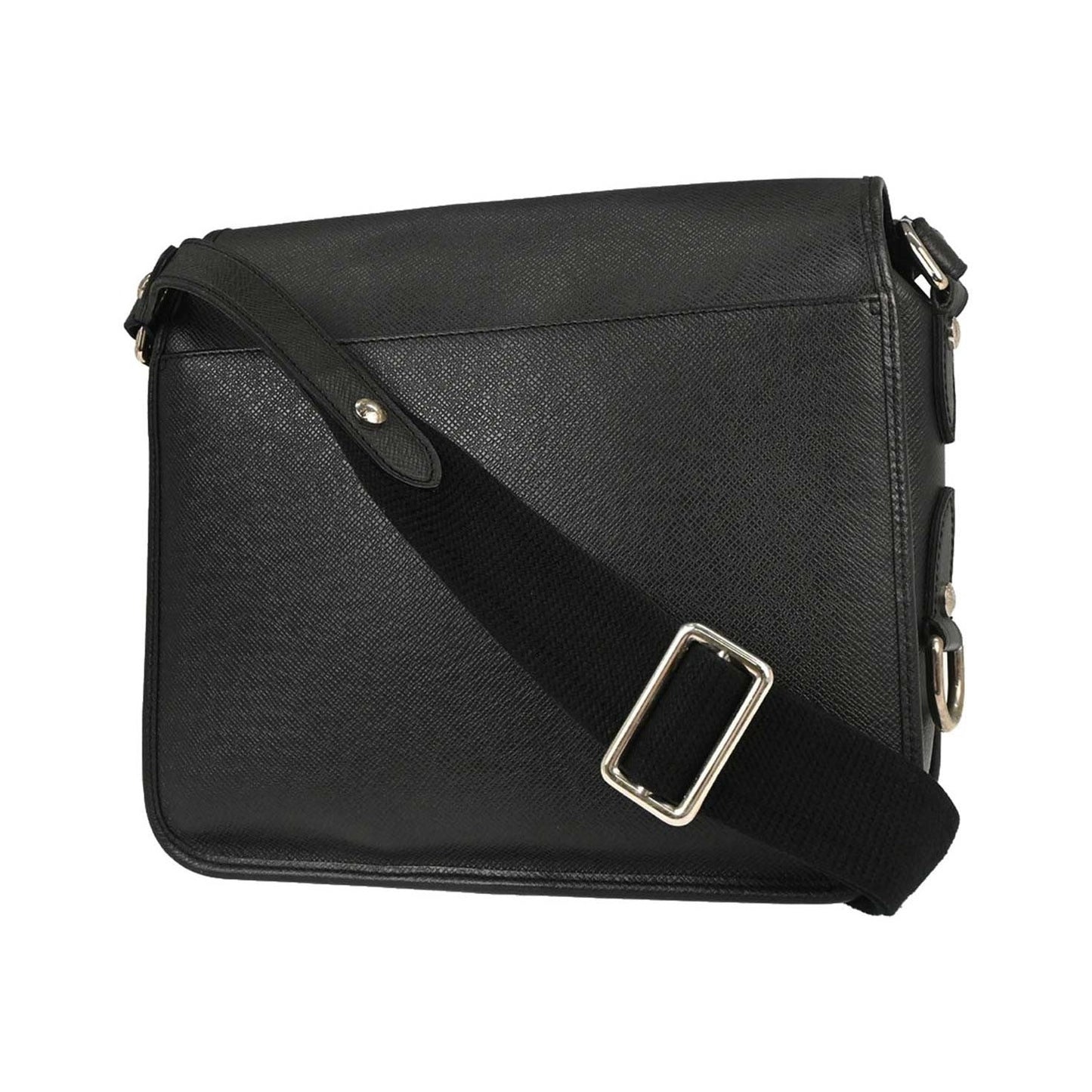 Louis Vuitton Andrei Messenger Taiga Leather, Black, Leather, Shoulder Bag