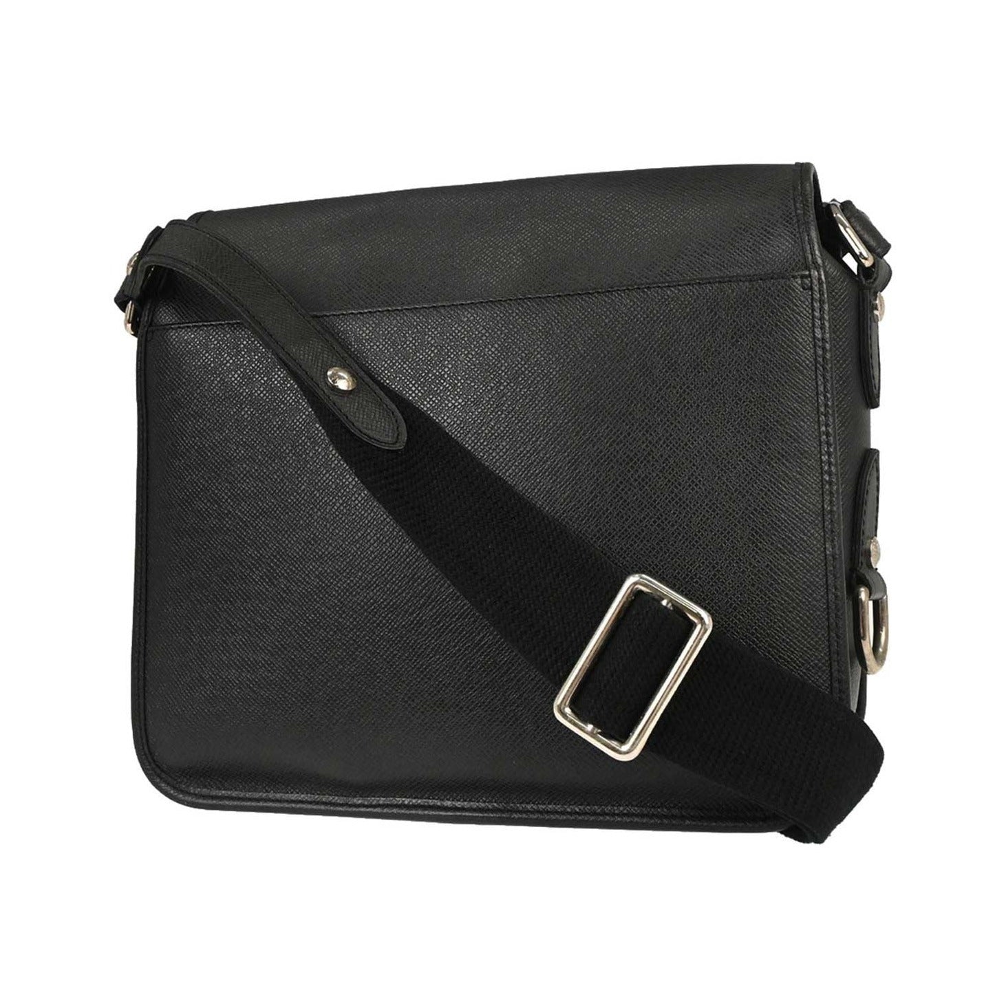 Louis Vuitton Andrei Messenger Taiga Leather, Black, Leather, Shoulder Bag