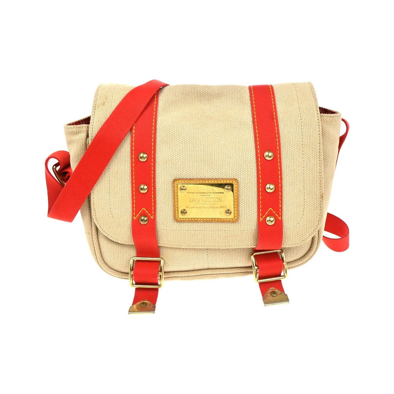 Louis Vuitton Antigua Besace Messenger Canvas, Beige, Canvas, Shoulder Bag