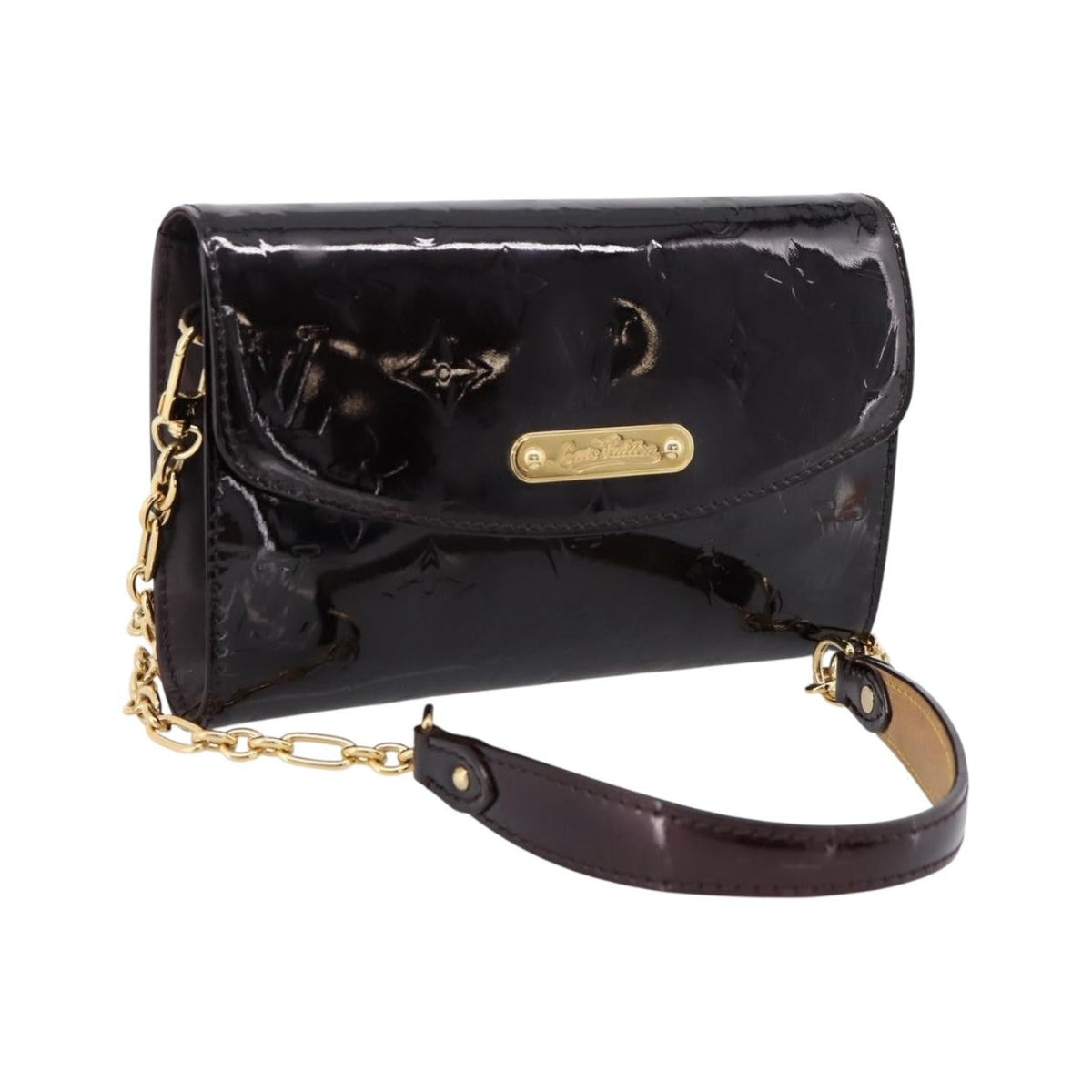 Louis Vuitton Bel Air Pochette Monogram Vernis, Burgundy, Patent Leather, Clutch