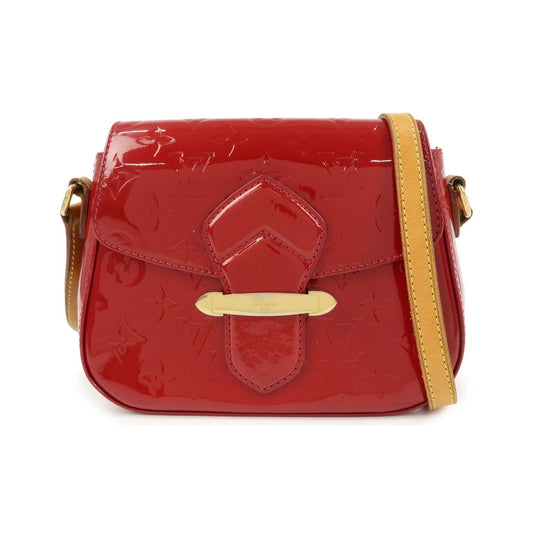 Louis Vuitton Bellflower Monogram Vernis, Red, Patent Leather, Handbag