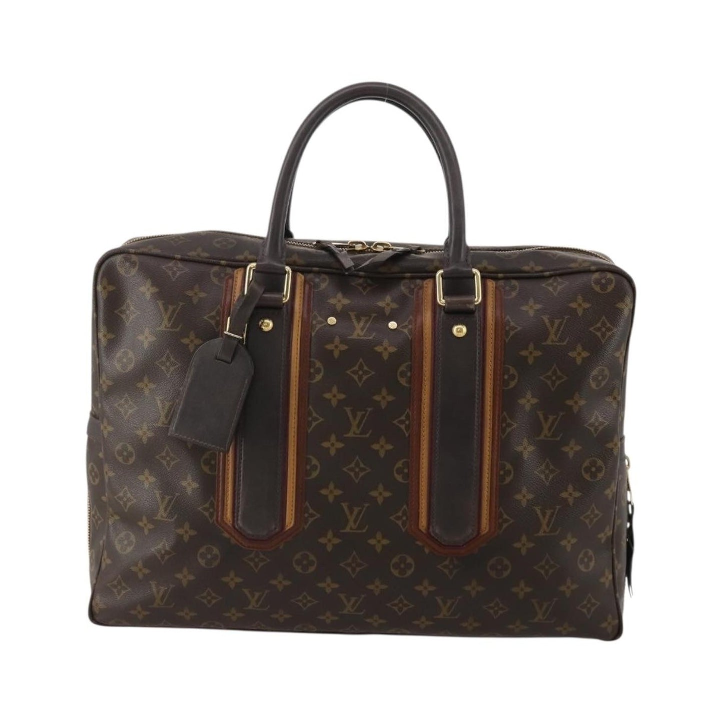 Louis Vuitton Bequia Porte Document Geant Monogram Canvas with Leather, Brown, Canvas, Briefcase