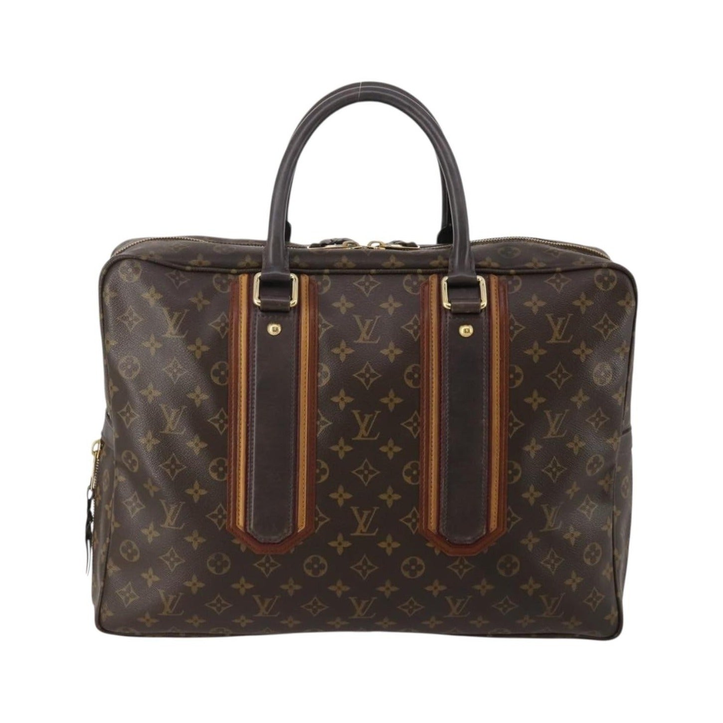 Louis Vuitton Bequia Porte Document Geant Monogram Canvas with Leather, Brown, Canvas, Briefcase