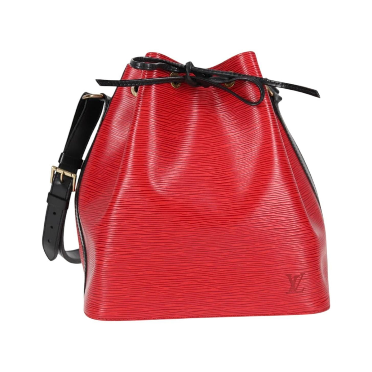 Louis Vuitton Bicolor Petit Noe Epi Leather, Red, Leather, Handbag
