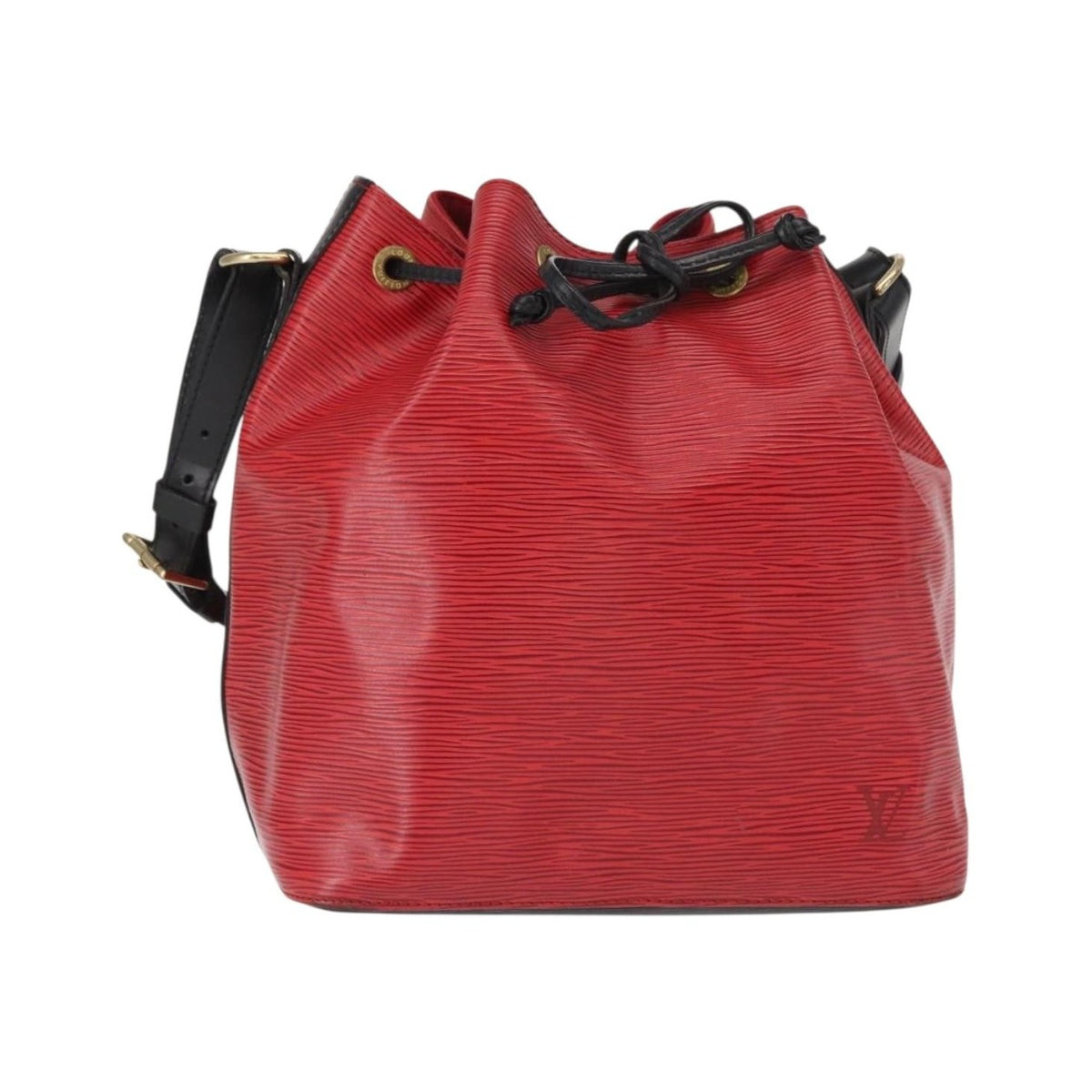 Louis Vuitton Bicolor Petit Noe Epi Leather, Red, Leather, Handbag