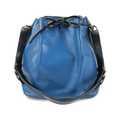 Louis Vuitton Bicolor Petit Noe Epi Leather, Blue, Leather, Handbag