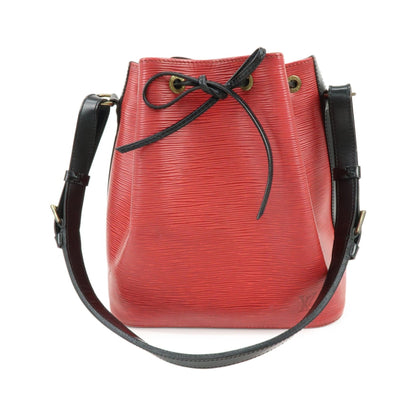 Louis Vuitton Bicolor Petit Noe Epi Leather, Red, Leather, Handbag