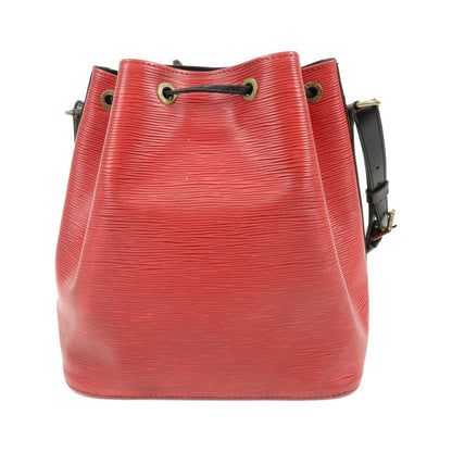 Louis Vuitton Bicolor Petit Noe Epi Leather, Red, Leather, Handbag