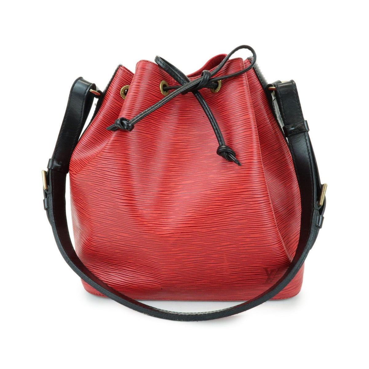 Louis Vuitton Bicolor Petit Noe Epi Leather, Red, Leather, Handbag