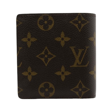 Louis Vuitton Bifold Card Case canvas, Brown, Leather, Clutch