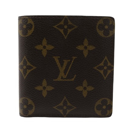 Louis Vuitton Bifold Card Case canvas, Brown, Leather, Clutch