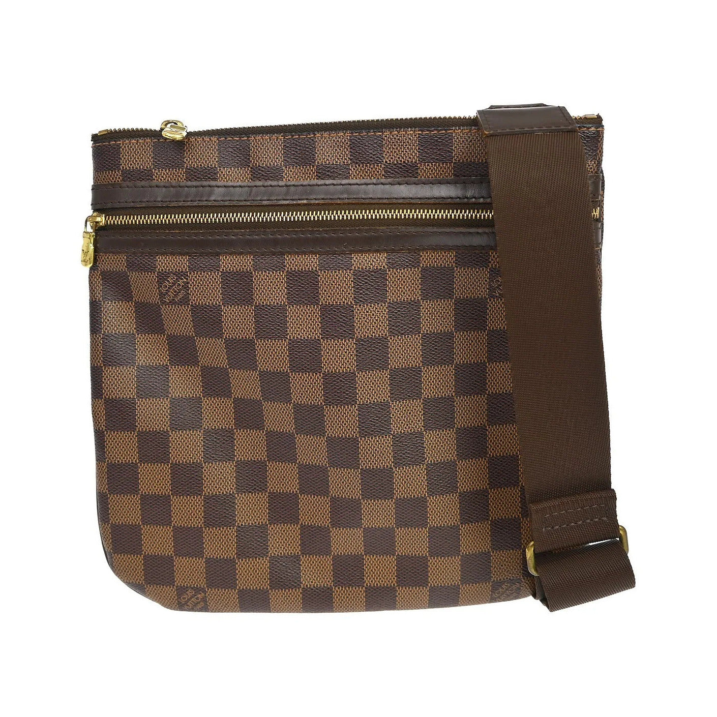 Louis Vuitton Bosphore Pochette Damier, Brown, Canvas, Shoulder Bag